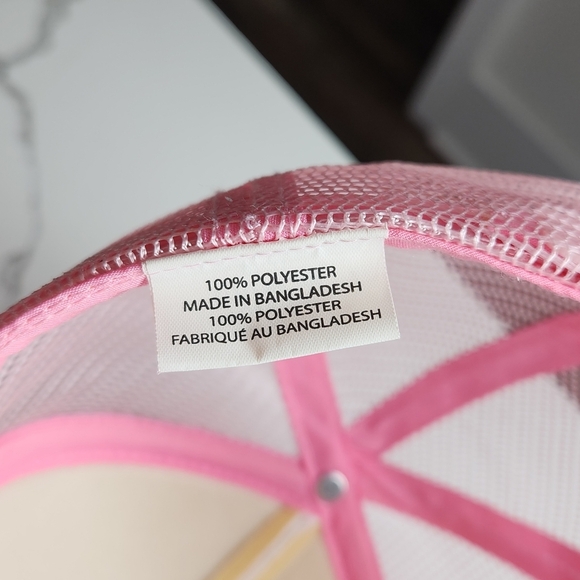 VINTAGE STYLE PINK & WHITE LOVE LOUDLY TRUCKER HAT SNAPBACK - Picture 5 of 8